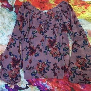 Fall flowy flower blouse